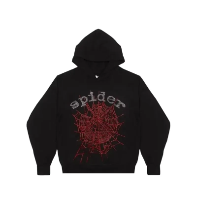 Sp5der OG Rhinestone Hoodie Black 2022 01