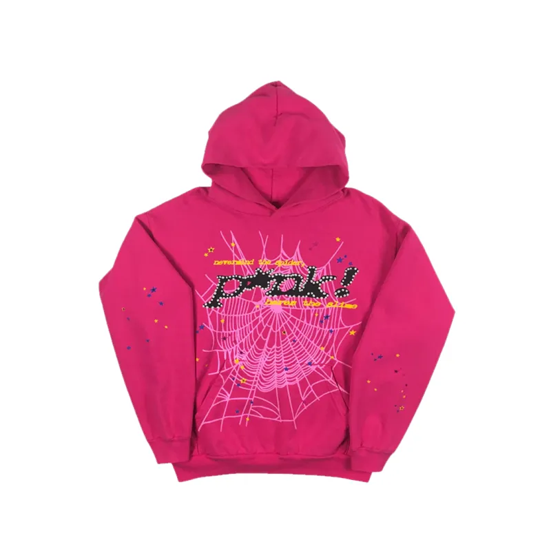 Sp5der Young Thug Punk Hoodie Pink