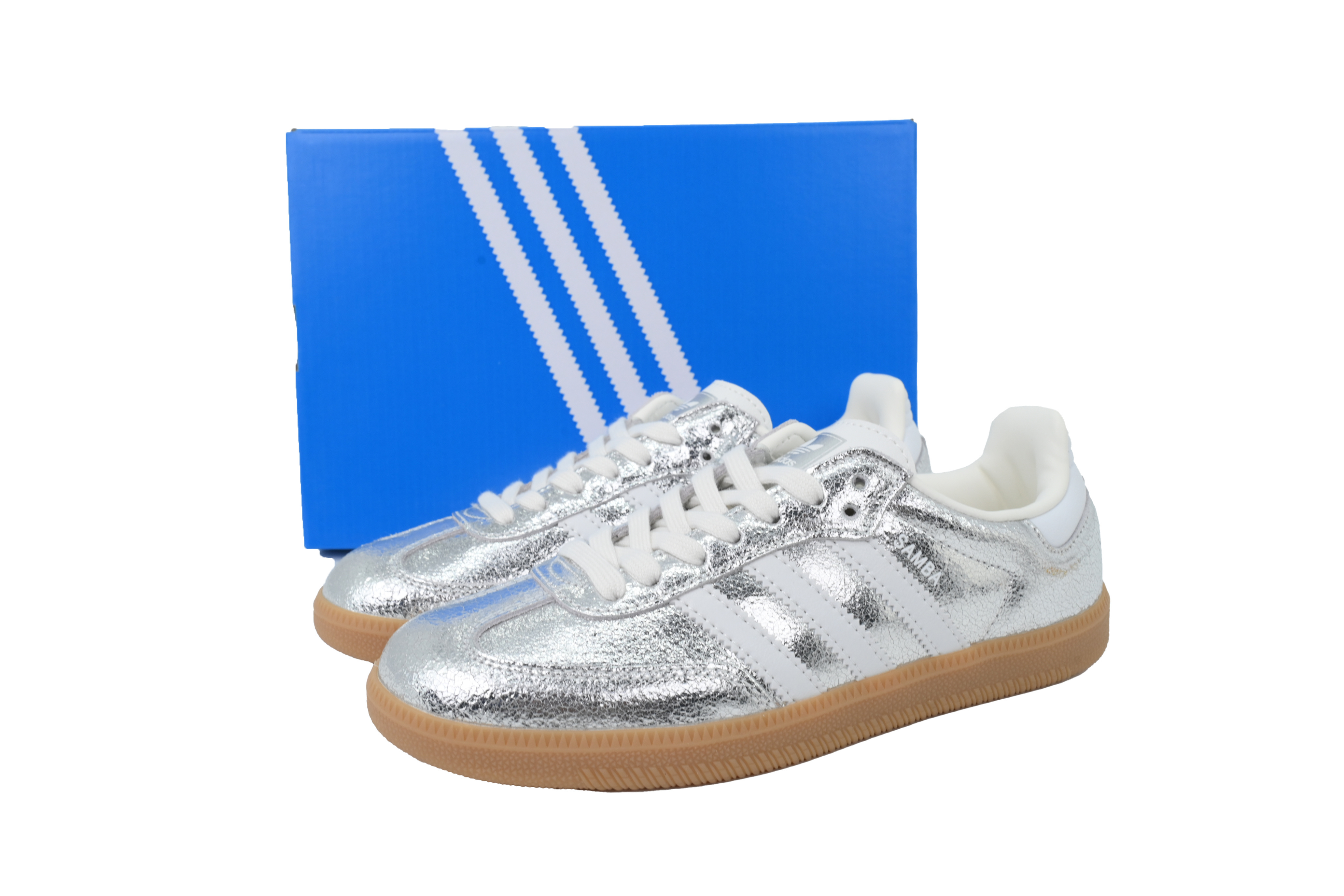 Adidas Samba OG Cracked Metallic Pack - Silver JR0035 