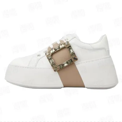 Roger Vivier White Brown Buckle 01