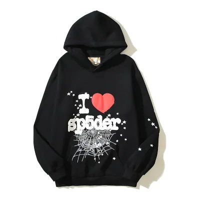 Sp5der I Heart SP5 Souvenir Hoodie Black 01
