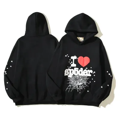 Sp5der I Heart SP5 Souvenir Hoodie Black 02