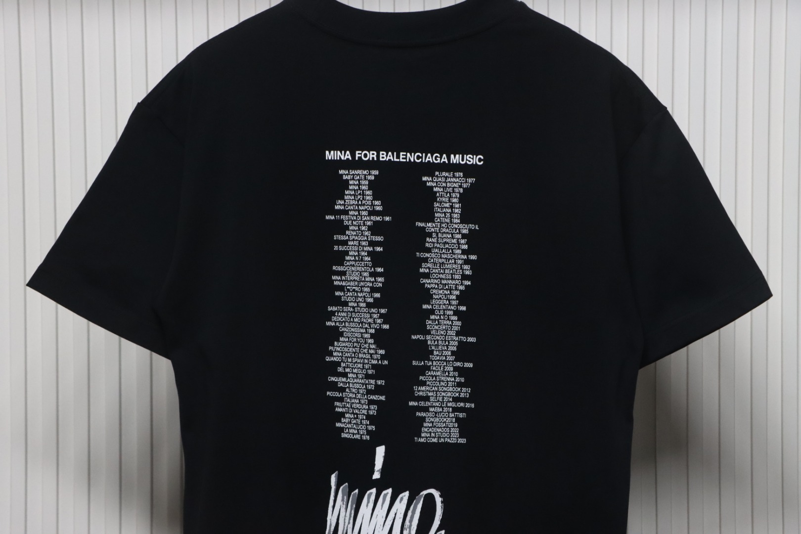 Balenciaga 25ss Portrait and Album Print Silhouette T-shirt Black