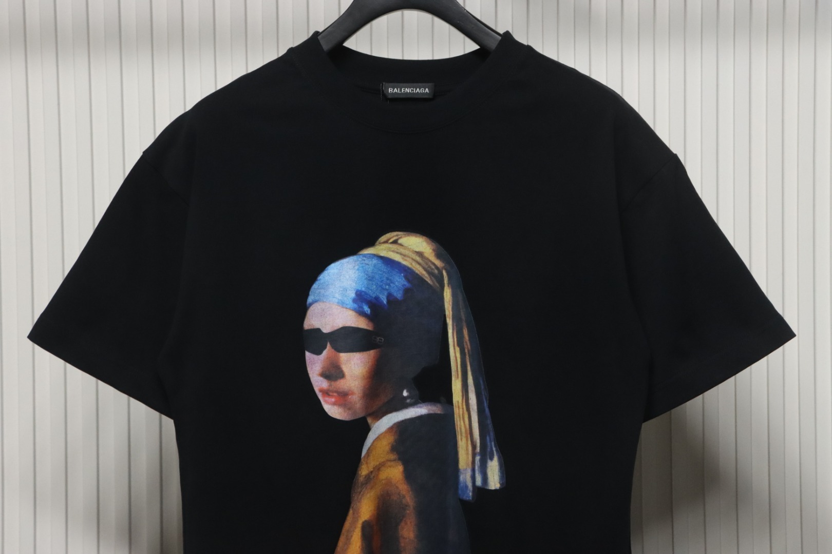 Balenciaga 25ss Portrait and Album Print Silhouette T-shirt Black