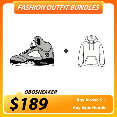 Any Jordan 5 + Any Bape Hoodie $189 01