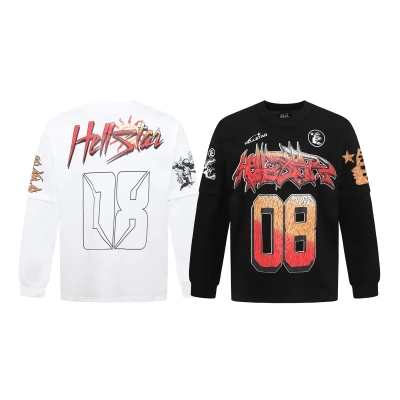 Hellstar ‘08’ Long-Sleeve T-Shirt D3231 Black/White 01