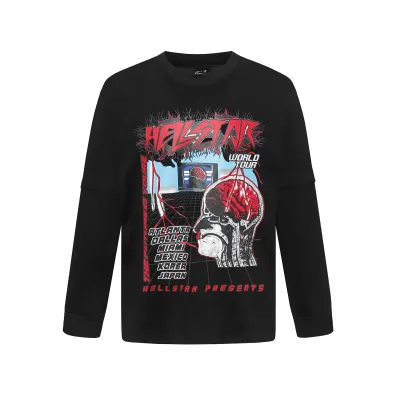 Hellstar ‘Brain’ Long-Sleeve T-Shirt D3236 Black/White 02