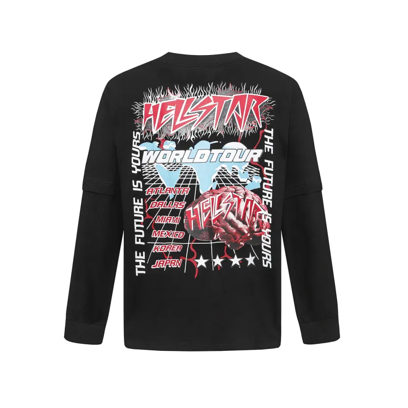 Hellstar ‘Brain’ Long-Sleeve T-Shirt D3236 Black/White