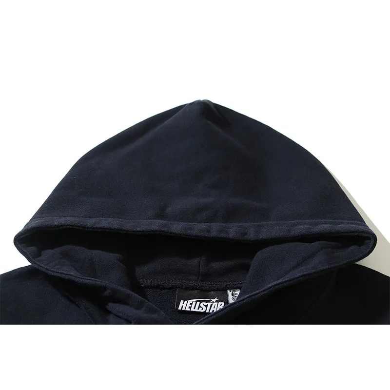 Hellstar Hell Red Flare star Retro washed distressed Print Hoodie #2030 Black/Red