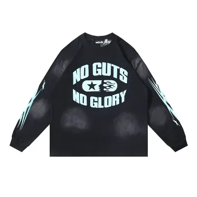 Hellstar No Guts No Glory Long Sleeve T-Shirt #659 Black Blue 01