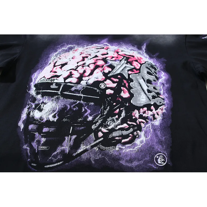 Hellstar Powered By The Star Long-Sleeve T-Shirt #651 Black Purple