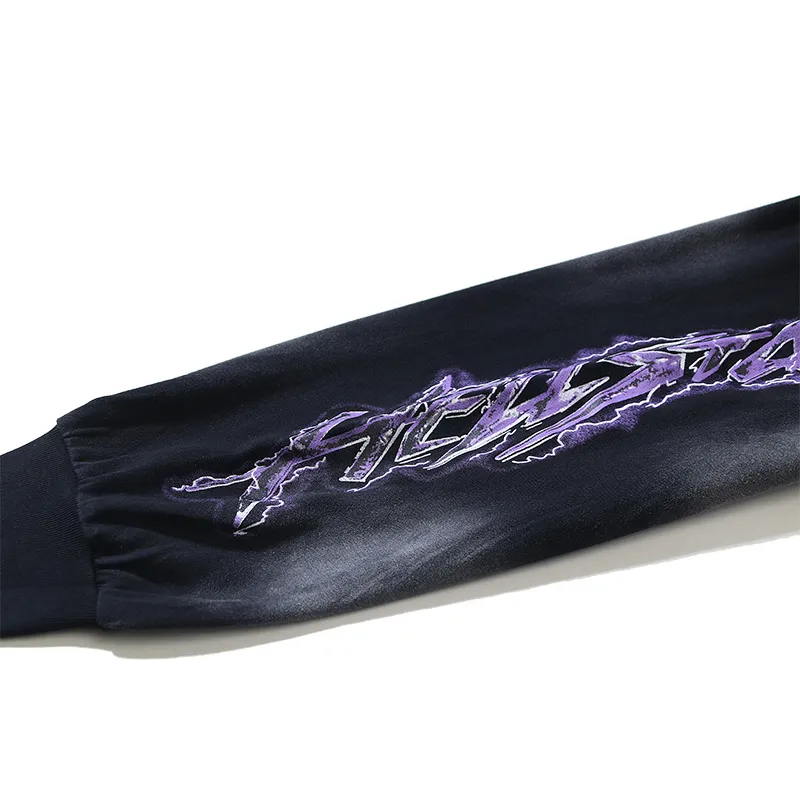 Hellstar Powered By The Star Long-Sleeve T-Shirt #651 Black Purple