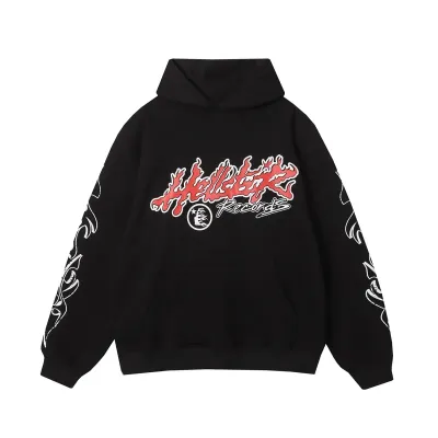 Hellstar Records Tour Hoodie #3071 Black/Brown 02