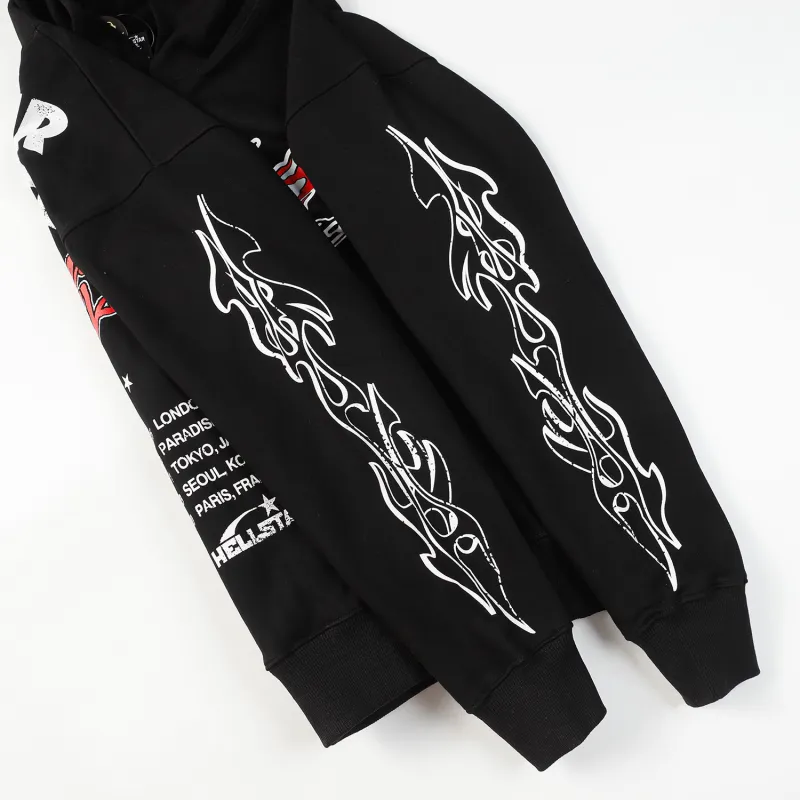 Hellstar Records Tour Hoodie #3071 Black/Brown