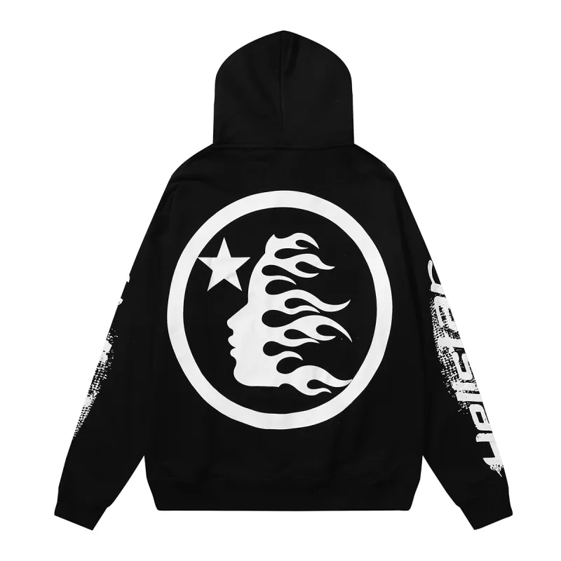Hellstar Speed Hoodies #2230 Black White/Gray/Yellow
