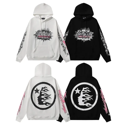 Hellstar Sports Future Flame Hoodie #2278 Black/White 01