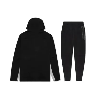 Nike Sportswear Tech Fleece Full Zip Hoodie & Joggers Set Black And Dark Grey Heather 02