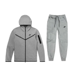 Nike Sportswear Tech Fleece Full Zip Hoodie & Joggers Set Dark Gray0