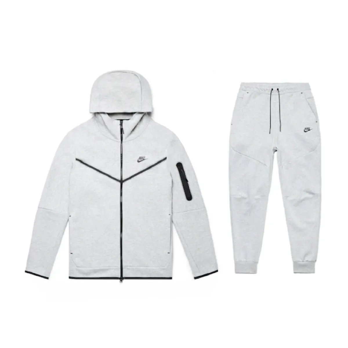 Nike Sportswear Tech Fleece Full Zip Hoodie & Joggers Set Light Heather Gray