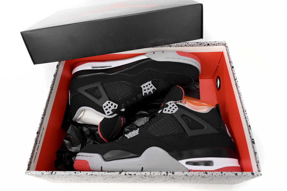 【Black 5 Sale】Top Version Air Jordan 4 Retro Bred 308497-060