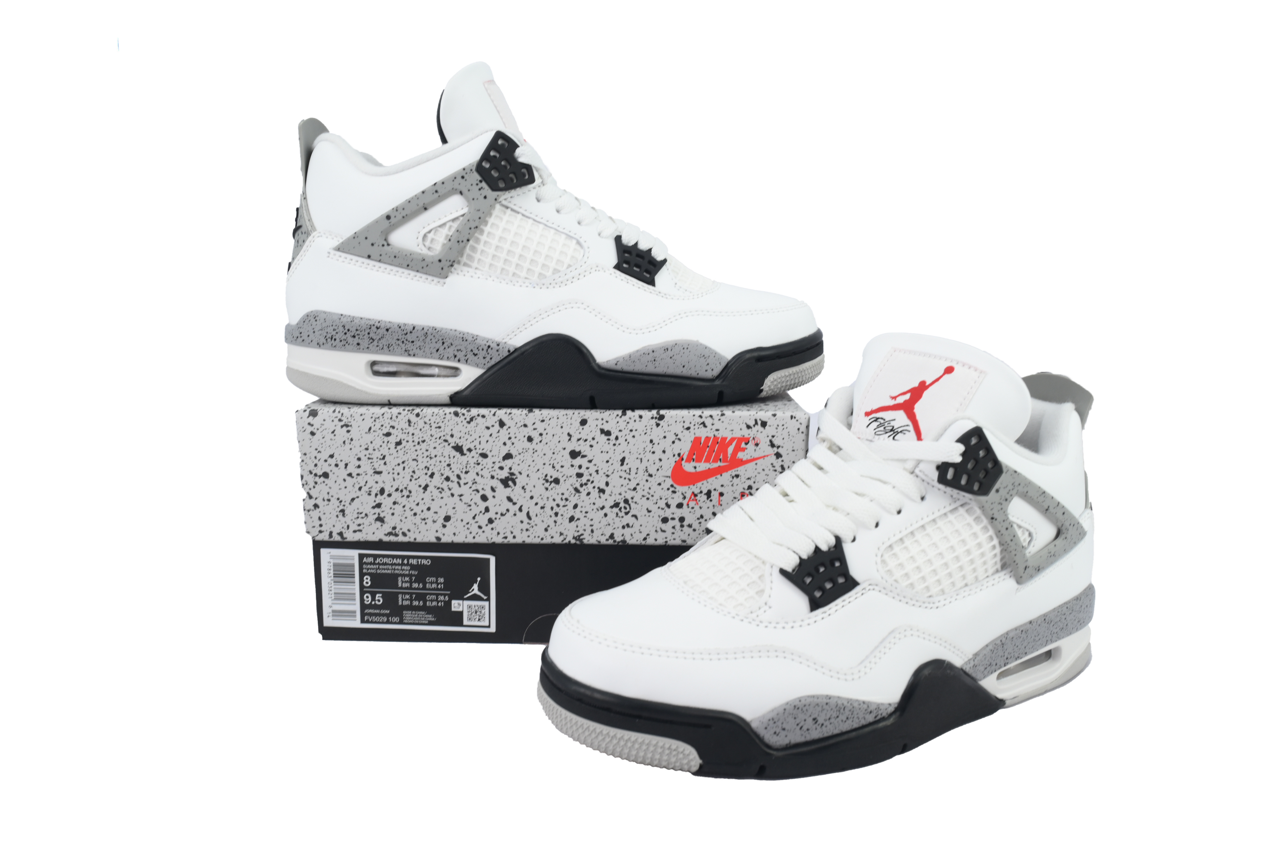 【Black 5 Sale】Top Version Air Jordan 4 Retro OG White Cement FV5029-100