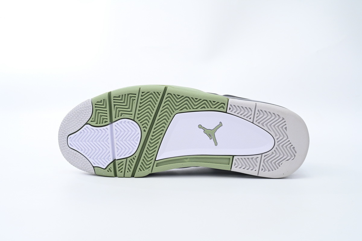 【Black 5 Sale】Top Version Air Jordan 4 WMNS Oil Green Seafoam AQ9129-103