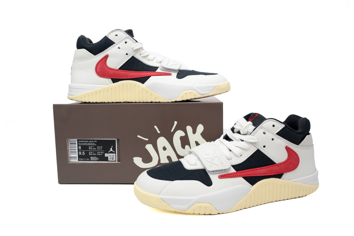 【Black 5 Sale】Top Version Travis Scott × Nike Jordan Jumpman Jack TR University Red FZ8117-101