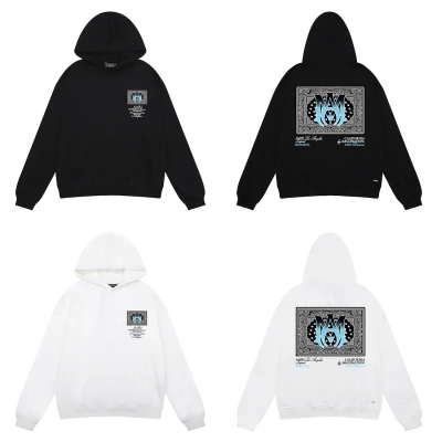 AMIRI Bandana Hoodie #9285 Black/White 01