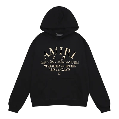 AMIRI Logo Print Hoodie #9286 Black/White 02