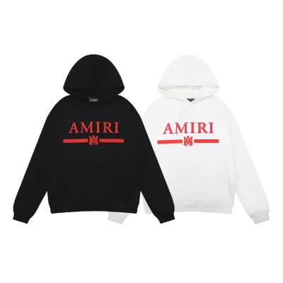 AMIRI Ma Bar Logo Hoodie #9263 Black/White 01