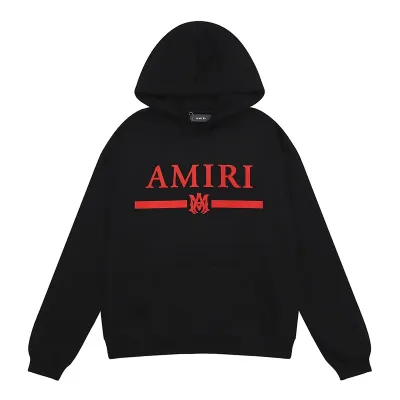 AMIRI Ma Bar Logo Hoodie #9263 Black/White 02