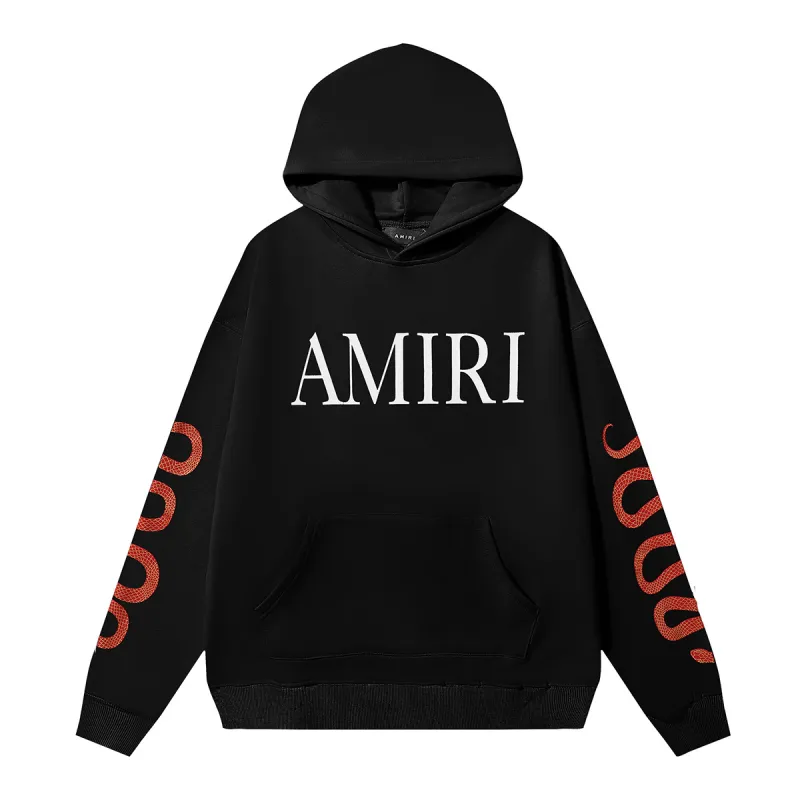 AMIRI Snake Print Hoodie #9287 Black/White
