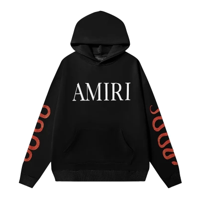 AMIRI Snake Print Hoodie #9287 Black/White 02
