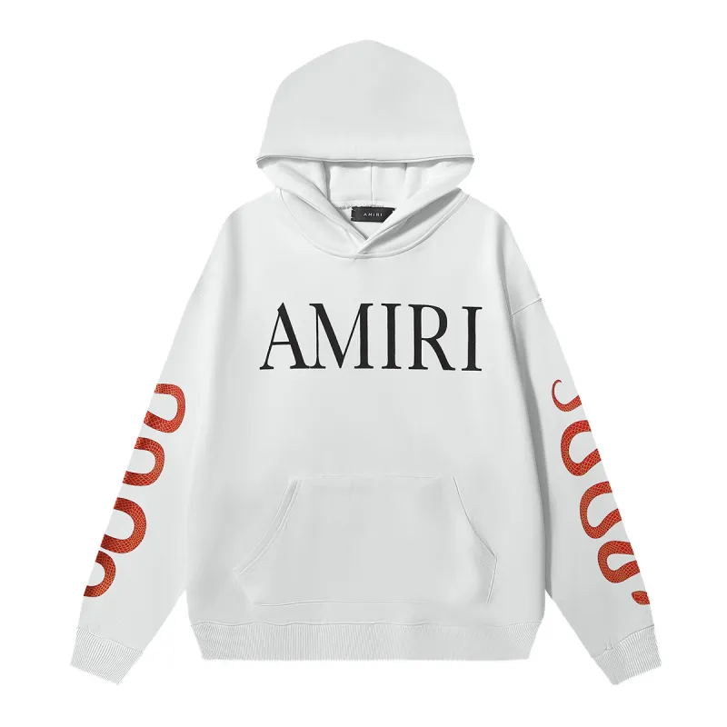 AMIRI Snake Print Hoodie #9287 Black/White