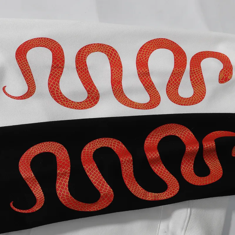 AMIRI Snake Print Hoodie #9287 Black/White