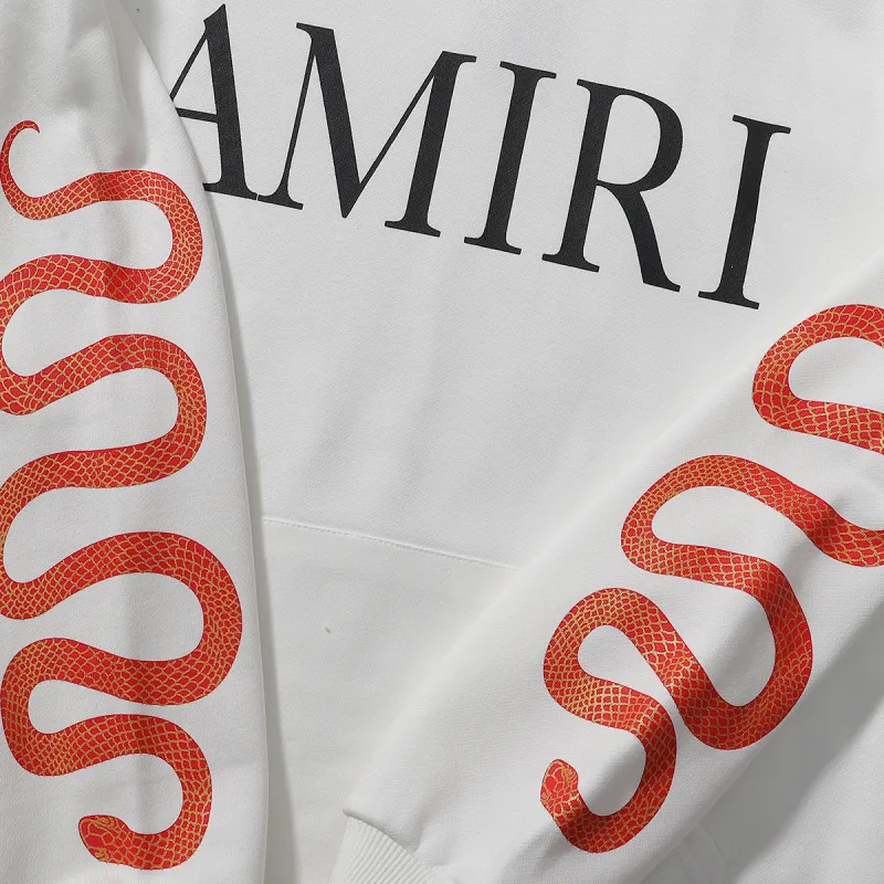 AMIRI Snake Print Hoodie #9287 Black/White