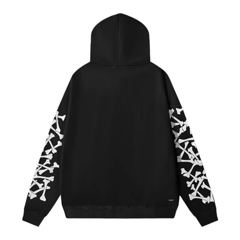 AMIRI Stacked Bones Hoodie #9235 Black/Gray/Red