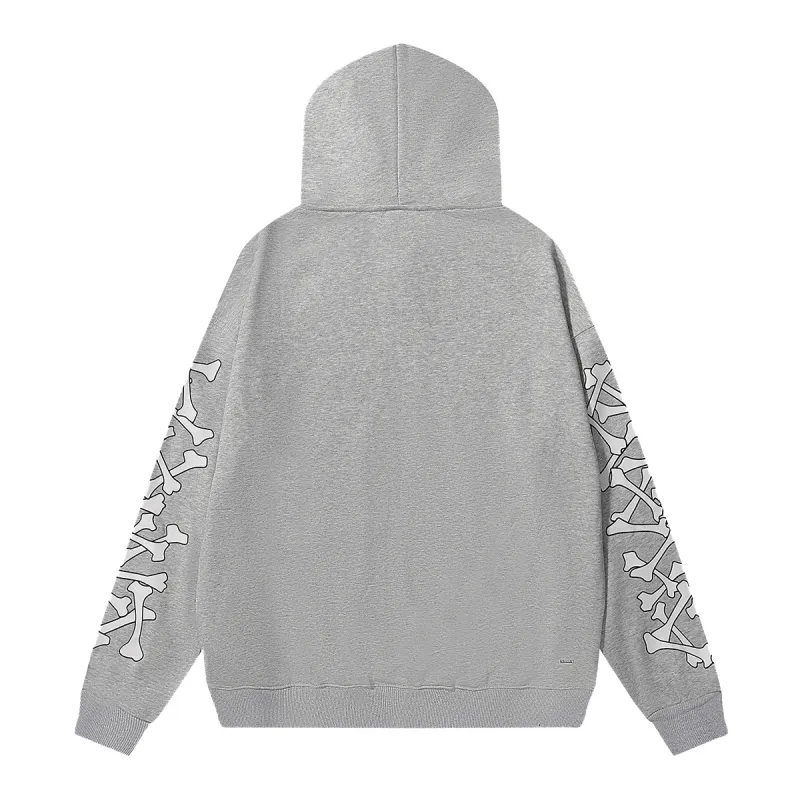 AMIRI Stacked Bones Hoodie #9235 Black/Gray/Red