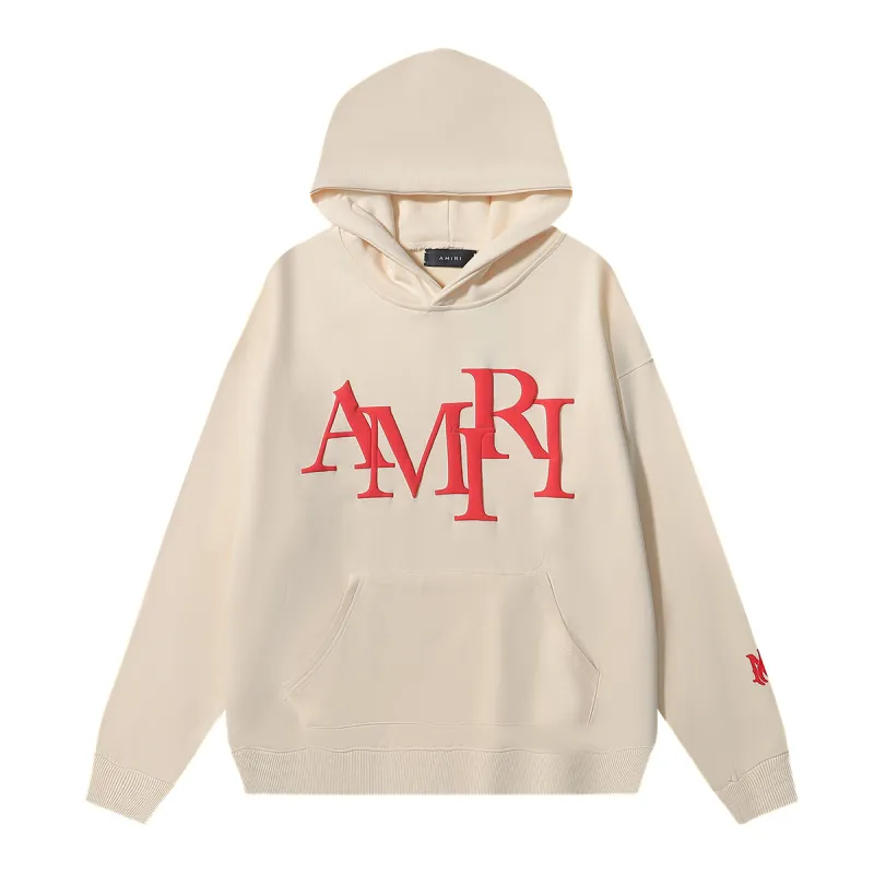 AMIRI Staggered Logo Hoodie #9273 Pure Black/Apricot/Black White/Green/Sky Blue/White