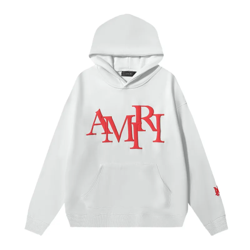 AMIRI Staggered Logo Hoodie #9273 Pure Black/Apricot/Black White/Green/Sky Blue/White