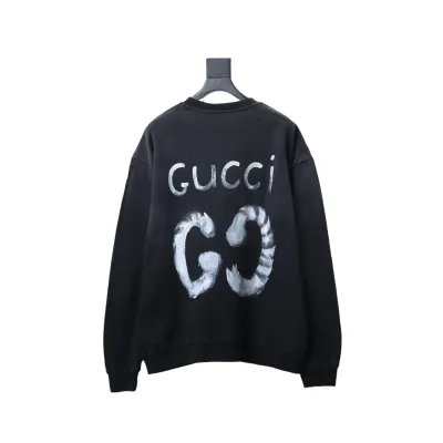 Gucci Washed Hand-Painted Letter Crew Neck Sweatshirt 02