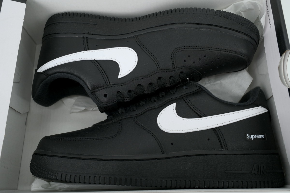 Nike Supreme x Air Force 1 Low Box Logo - Black White CU9225-002