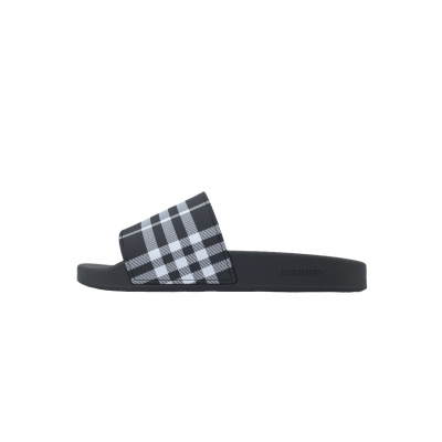 Burberry Comfort Fashion Slip-On Slides BBR Plaid Black 01