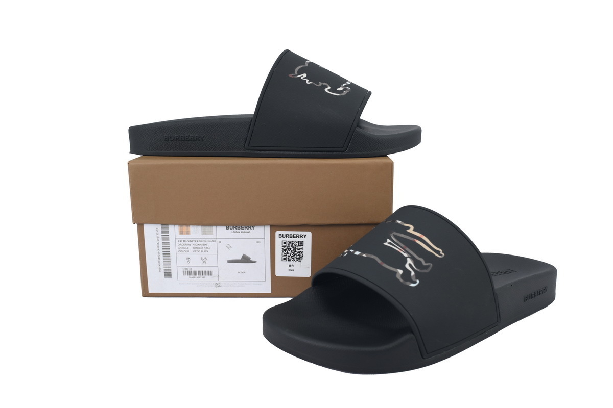 Burberry Comfort Fashion Slip-On Slides BBR War Horse Black