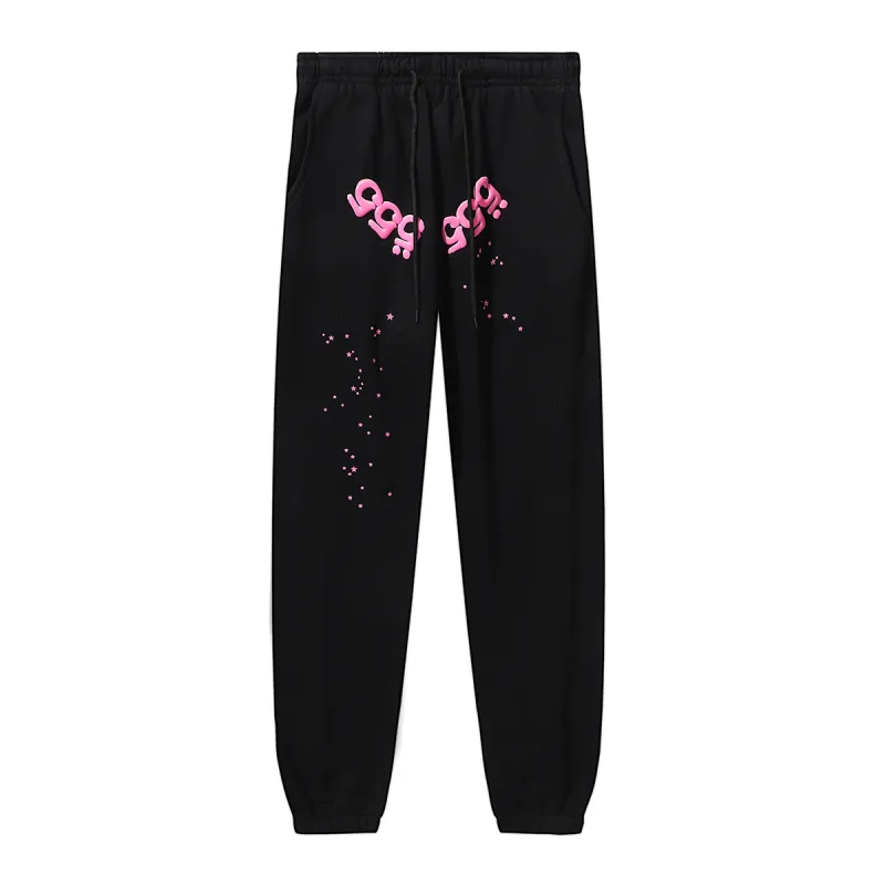 Sp5der Angel Number Hoodie & Sweatpant Set Black