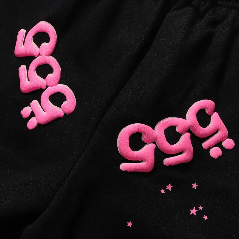 Sp5der Angel Number Hoodie & Sweatpant Set Black