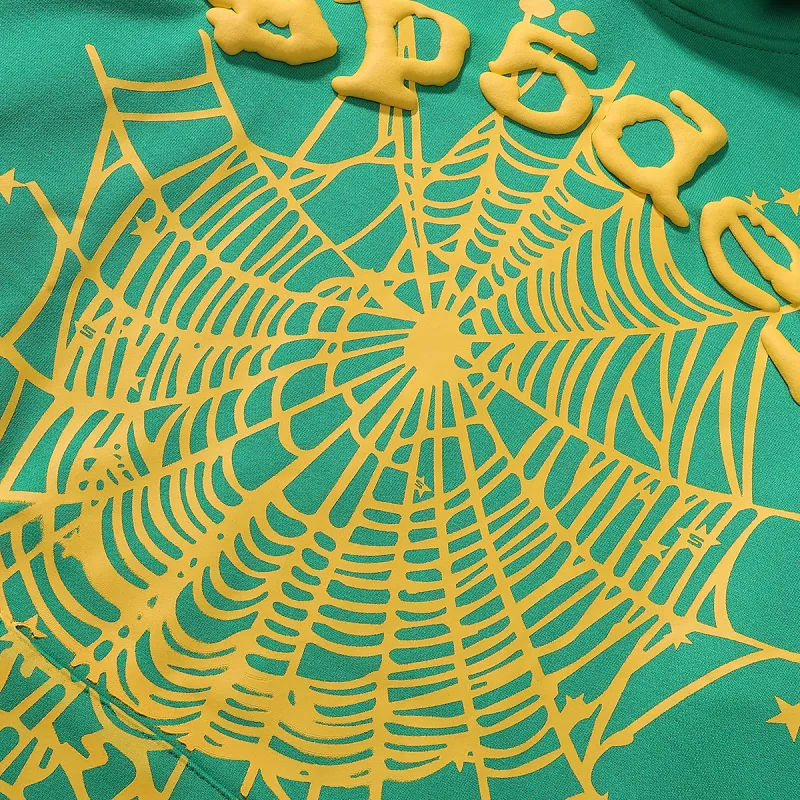 Sp5der Star OG Web V2 Hoodie & Sweatpant Set Dark Green