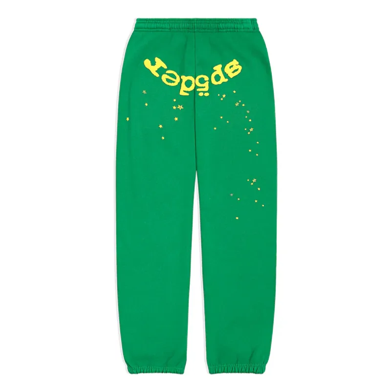 Sp5der Star OG Web V2 Hoodie & Sweatpant Set Grass Green