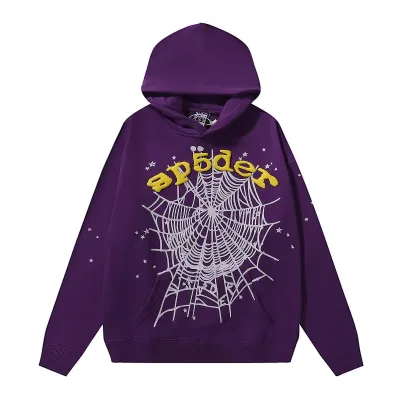 Sp5der Star OG Web V2 Hoodie & Sweatpant Set Purple 02