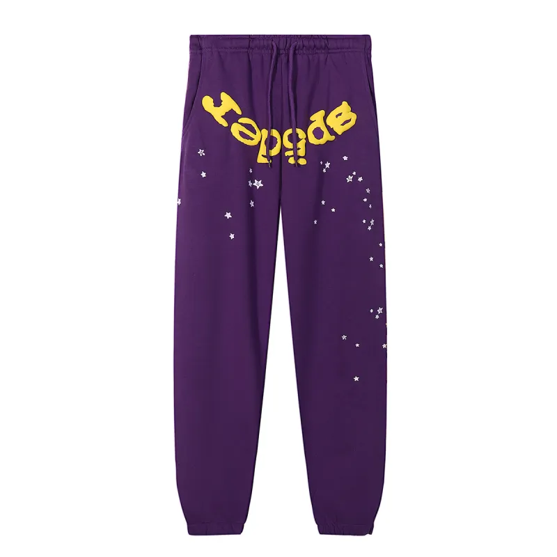 Sp5der Star OG Web V2 Hoodie & Sweatpant Set Purple